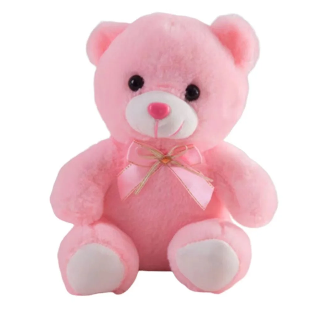 In Stock 22cm Light Up Led Teddy Bear Soft Night Glow Companion Doll Christmas Teddy Bear Plush Toy