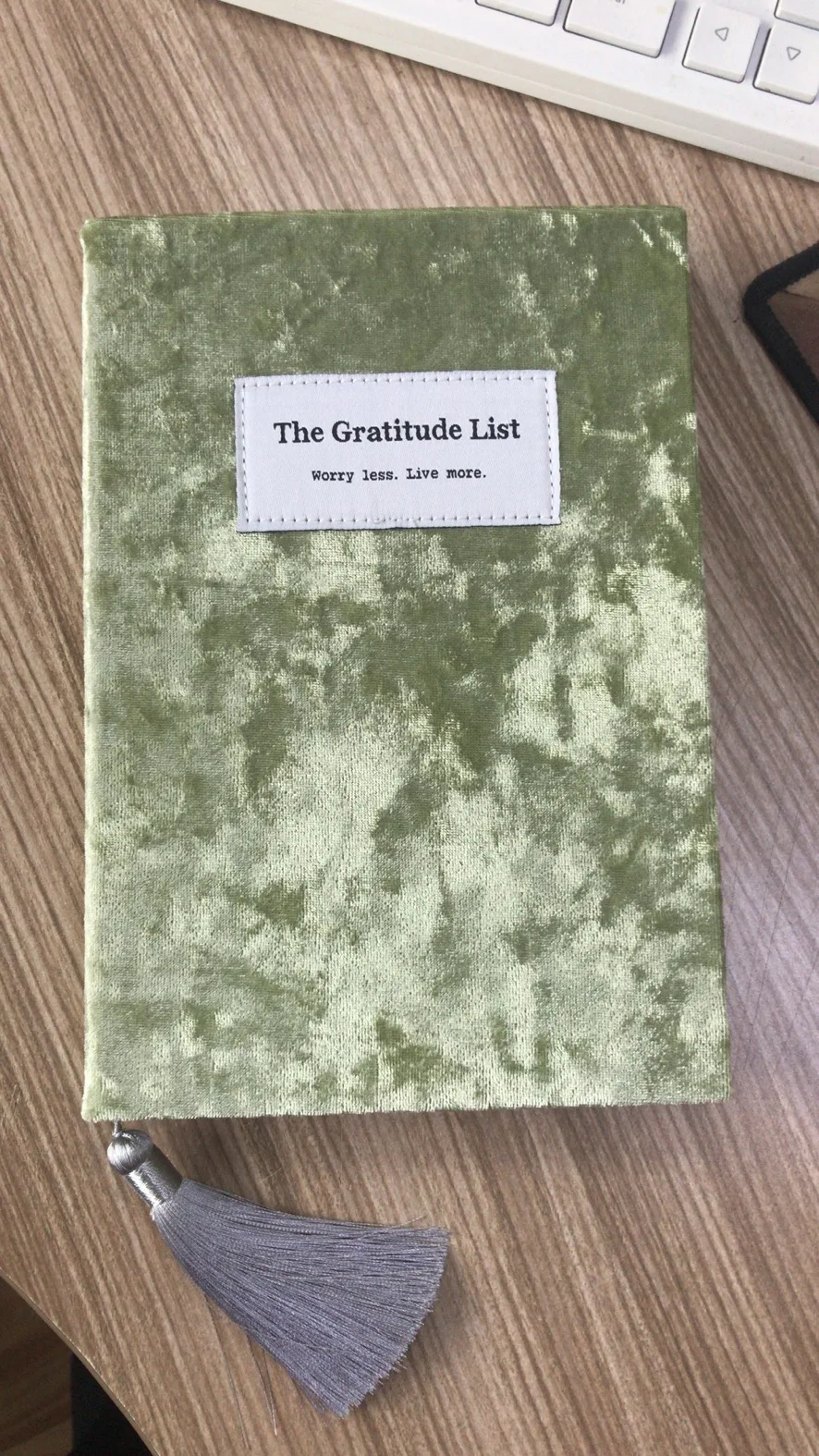 
2020 new design custom printing A5 hardcover velvet gratitude journal notebook with woven label 