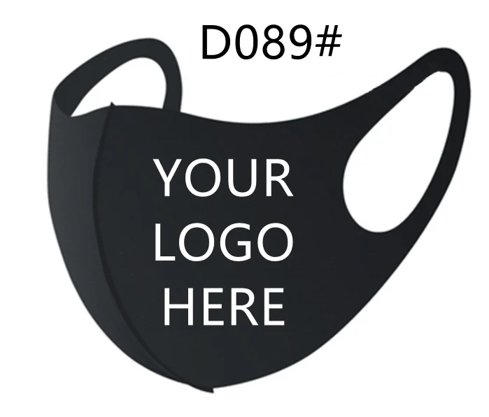 Reusable polyester fabric cloth face party mask custom logo Adult elasticity black masks printed pattern design logo