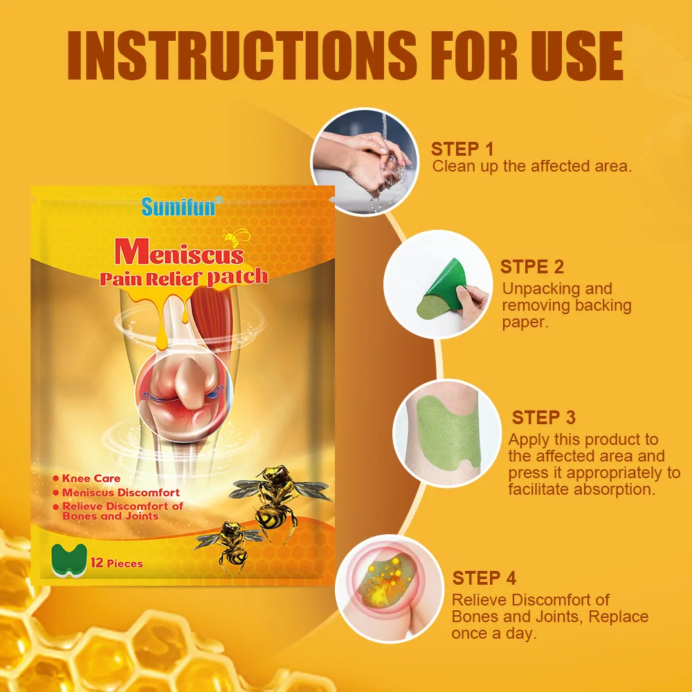 Meniscus care patch bee venom knee patch cross-border pain relief ointment patch K000009