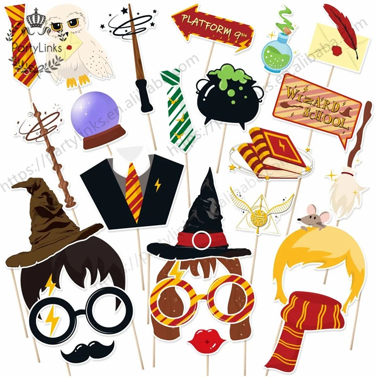 25pcs/set Harry theme birthday party weird photo props wizard hat magic party decoration photo supplies cosplaying props Potter