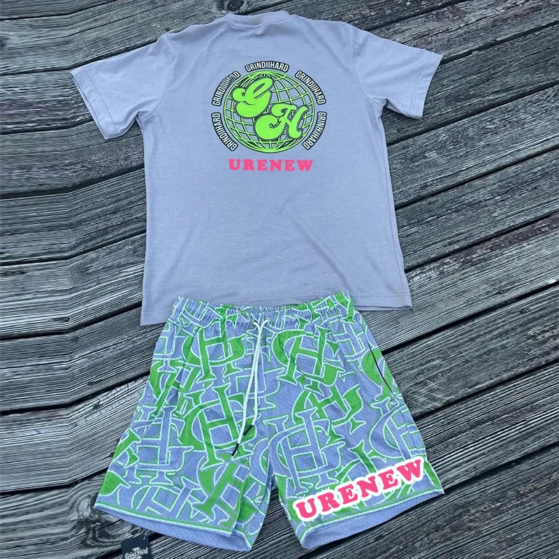 Custom logo sweatsuits tracksuit short sets summer 100% cotton jogging suit for men