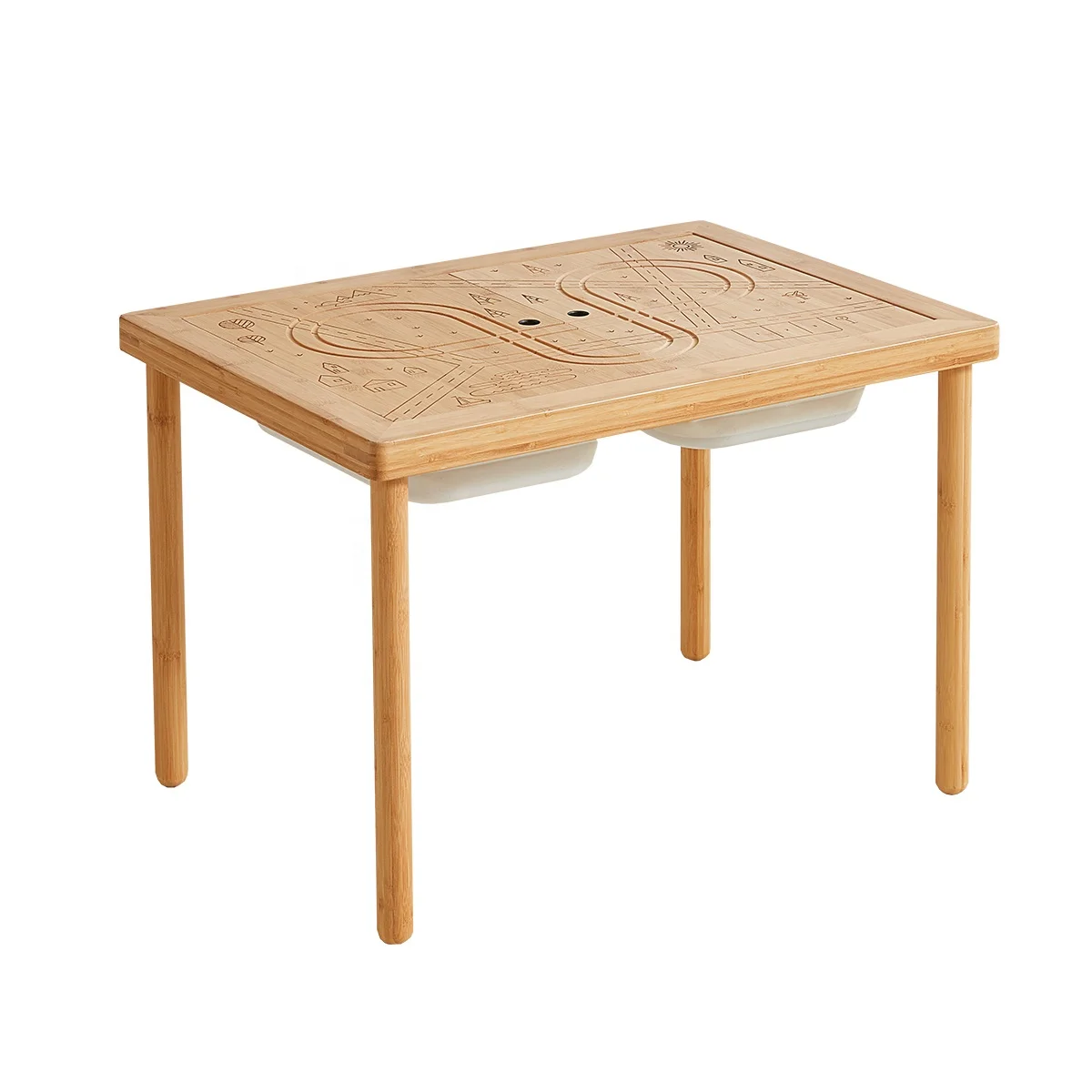 Asweets 2024 Montessori сенсорная развивающая деревянная игра Бамбуковый стол для игры в воду