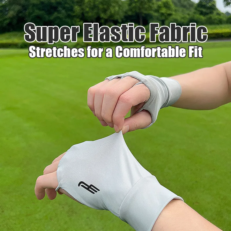 Wholesale Golf UV Protective  Gloves Outdoor Breathable Fingerless Fishing Anti-UV Gloves for Men