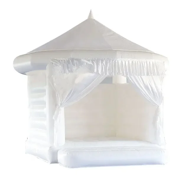 Hot Sale Inflatable Castle Wedding White Inflatable Trampoline with Roof and Blower New Bounce House
