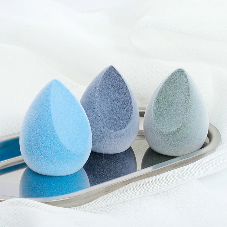 Wholesale Private Label Cosmetic Velvet Beauty Egg Super Soft Non-latex Beauty Sponge Puff Microfiber Makeup Sponge