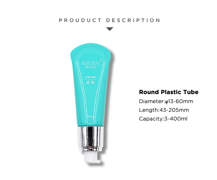 OEM blue BB cream foundation cosmetic packaging tube with airless pump cap