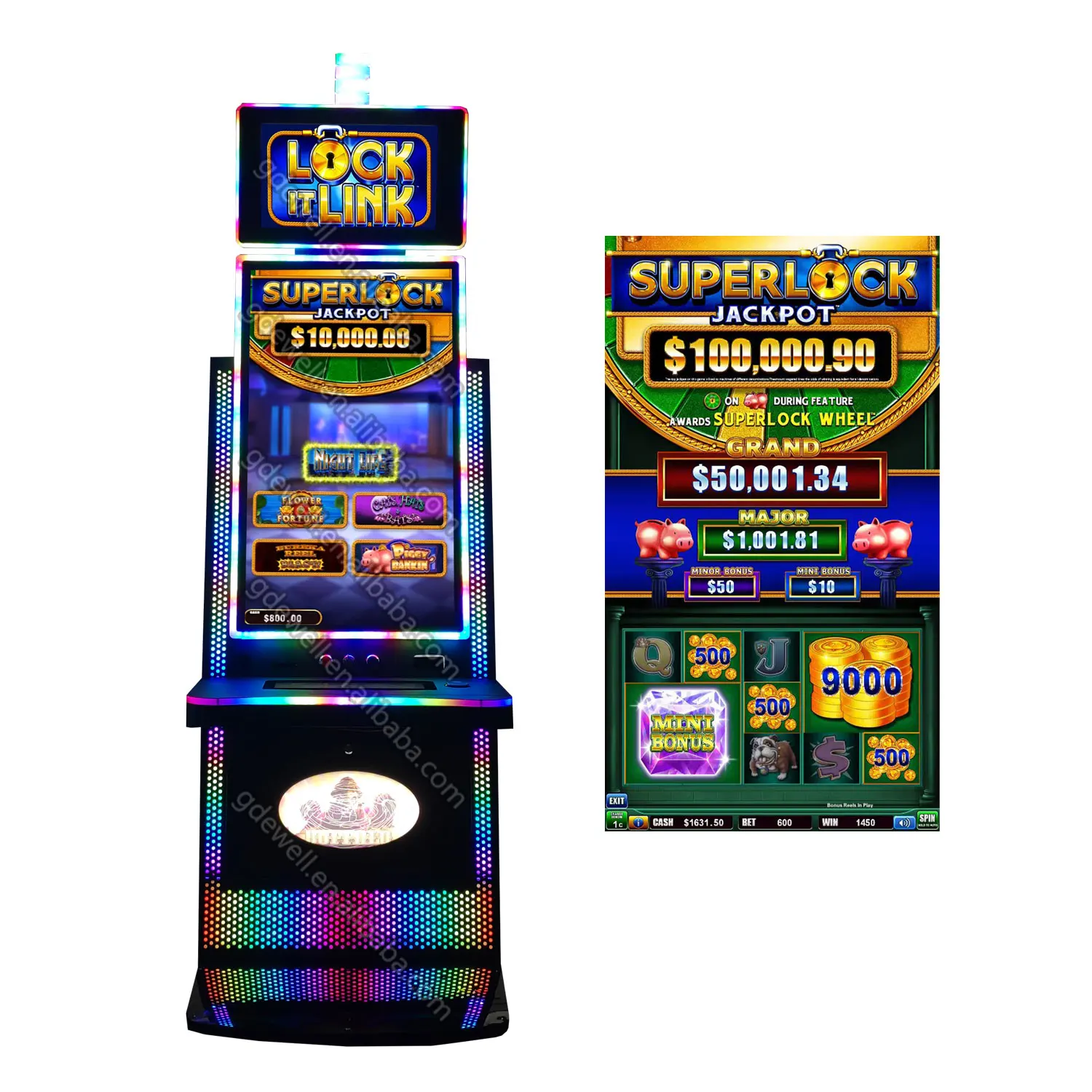 2022 new design slot machine with top screen gaming skill slot game Super Lock Link 5in1 slot game machine for sale