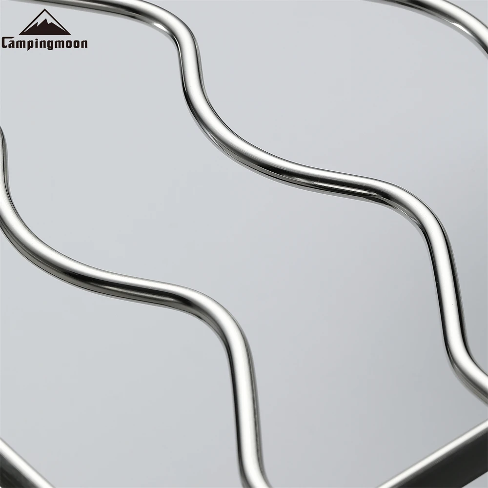 Outdoor Camping Multi-Function Windbreak Folding Storage Bracket Camping Console Stainless Steel Stove Rack BBQ Bracket