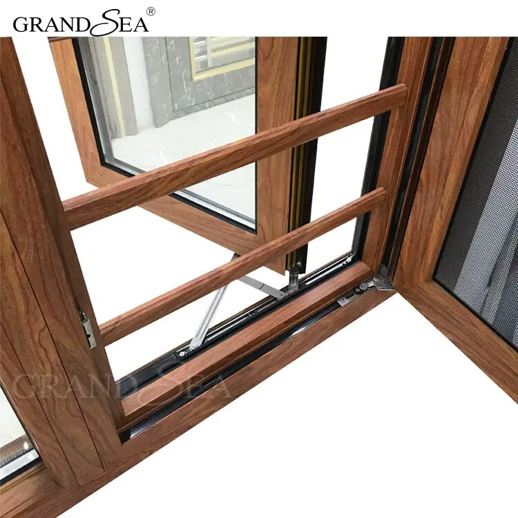 Высокое качество двойной закаленное стекло алюминиевое окно с решеткой дизайн и москитная сетка