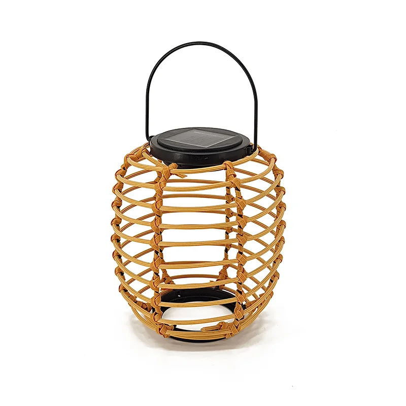 Rattan Portable Lantern Solar Powered LED Lamp Outdoor Hanging solar lamps outdoor