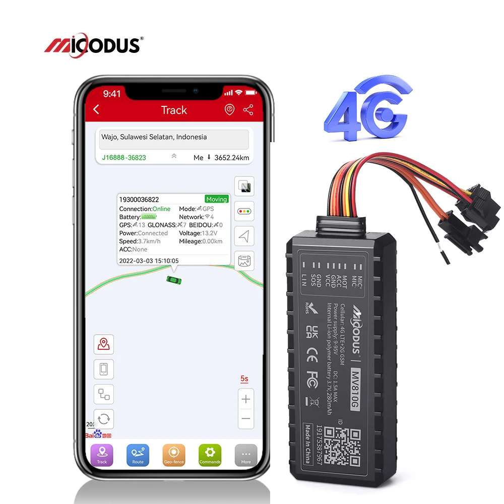 Car Alarm Door Sensor Micodus MV810G SOS Microphone Vehicle Gps Tracking Device Engine Cut Off Smart Motorcycle Gps Tracker 4G