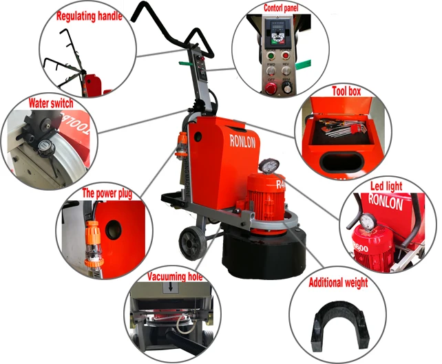 Ronlon R460 high quality 7.5HP 3phase Professional Floor Grinding Polishing Planetary with 4 Heads