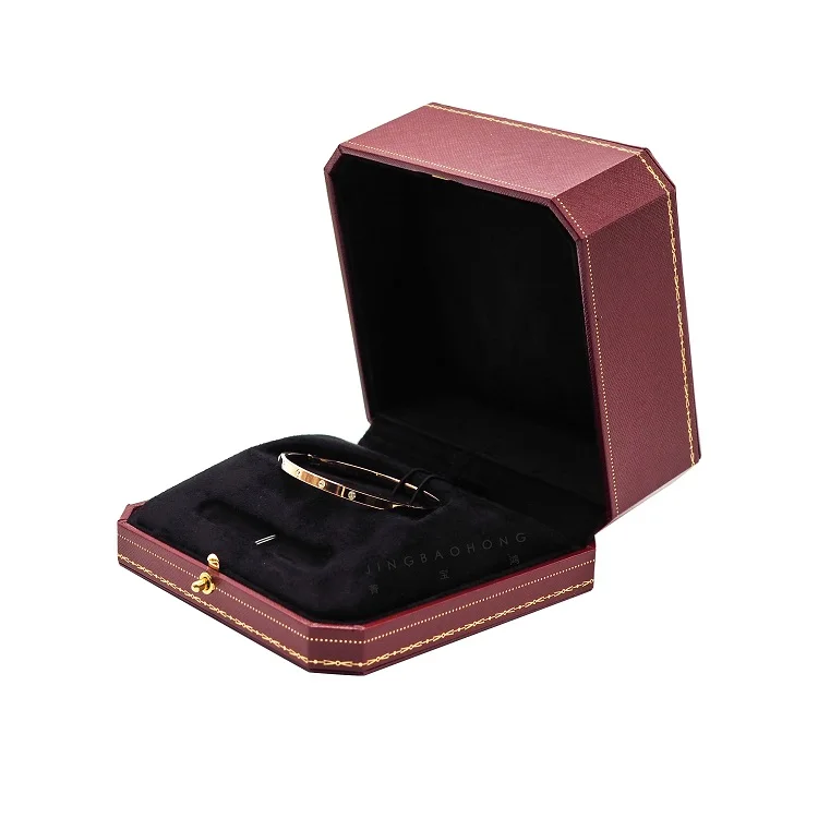 Octagon shaped and decorative lines jewellery packaging jewelry storage box red