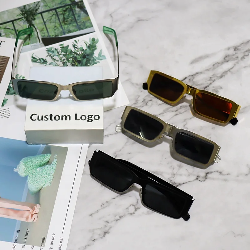 2022 Wholesale Custom Square Men Sunglasses Fashion the Same Personality Stainless Steel Metal Frame High Quality Sunglasses