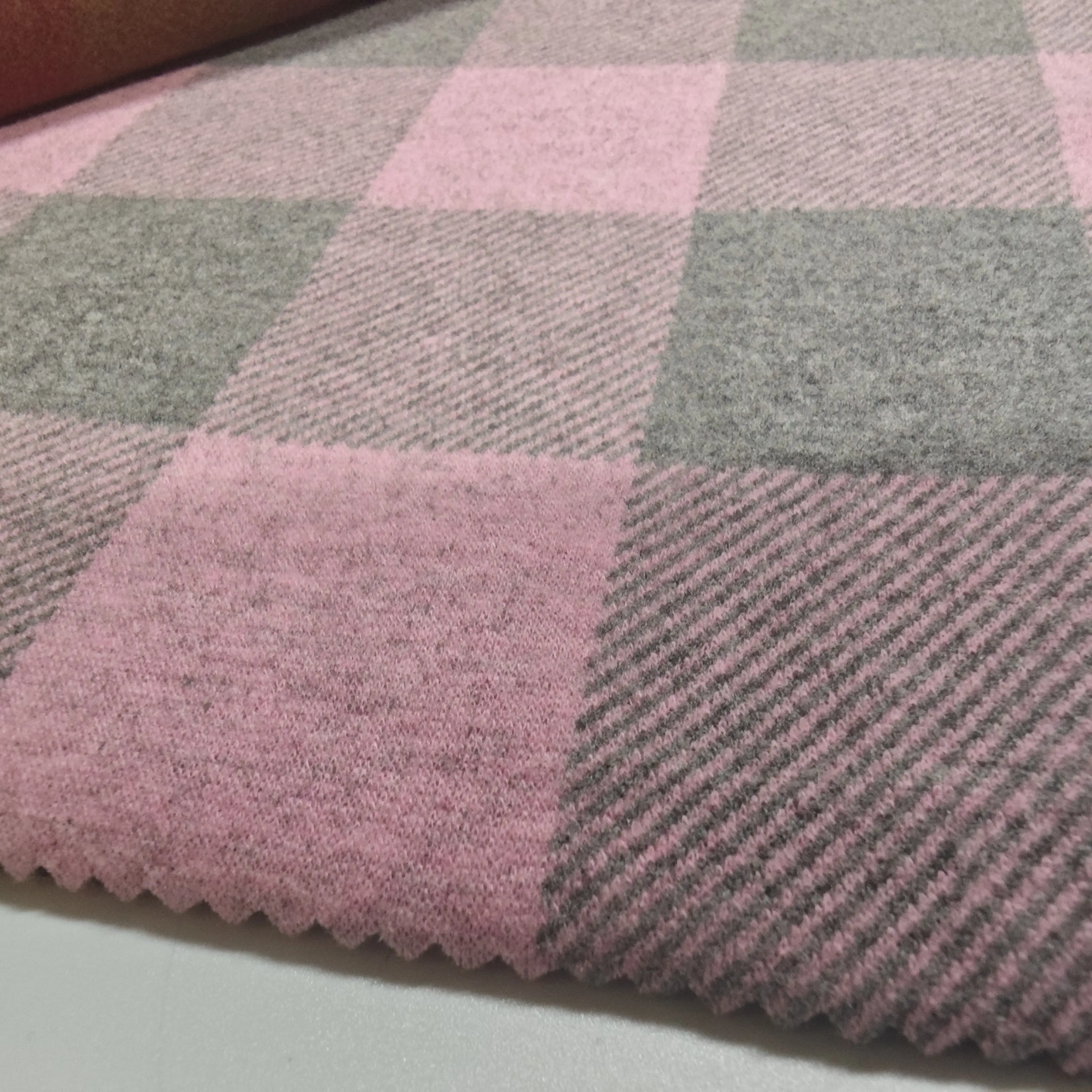 297GSM  67 polyester 30 rayon 3% elastane  TR elastane woolen fabric yarn dyed brushed clothing fabric