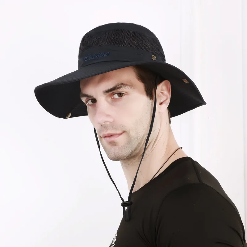 2023 New Design Bucket Hat Mesh Breathable Fisherman Hat With A Snap Fastener Be Closed Easily To Turn Into A Cowboy Hat