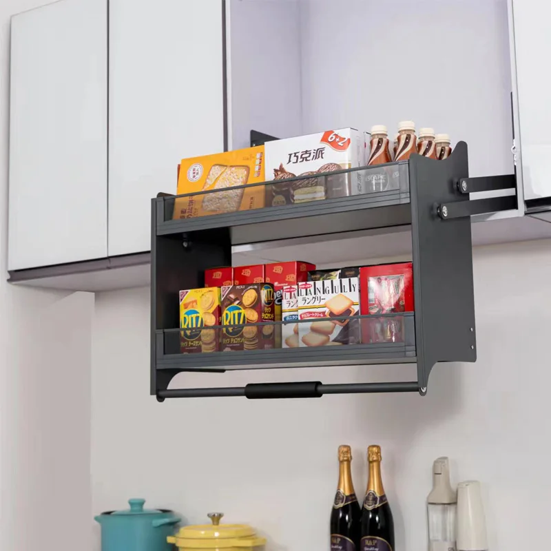 OEM Factory Kitchen Wall Lifting cabinet System Pull Down Basket for kitchen organiser
