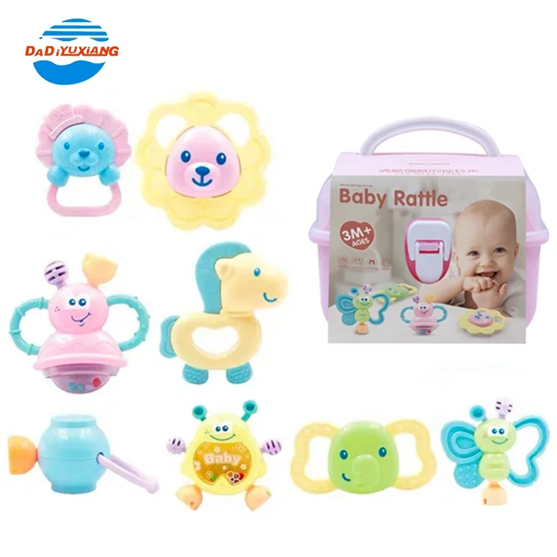 funny plastic hand bell toys shake baby rattle rings for sale