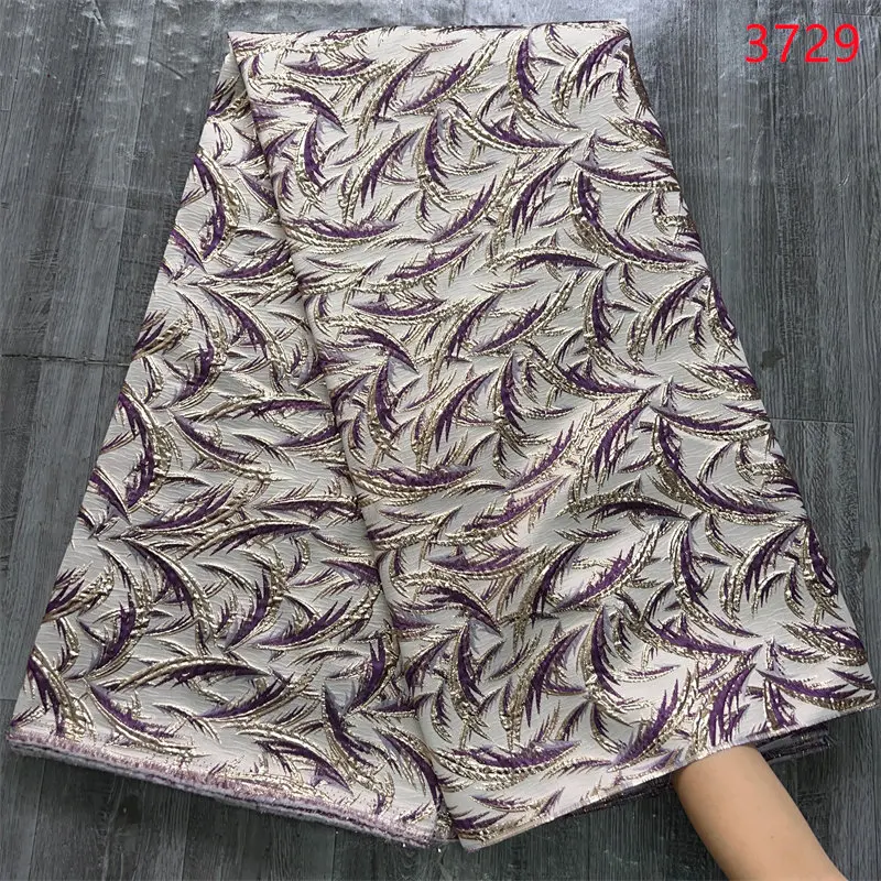 3729 Latest African Jacquard Brocade Lace Fabric High Quality 5 Yard Popular Nigerian Lace Fabric Elegant Dress for Women Sewing