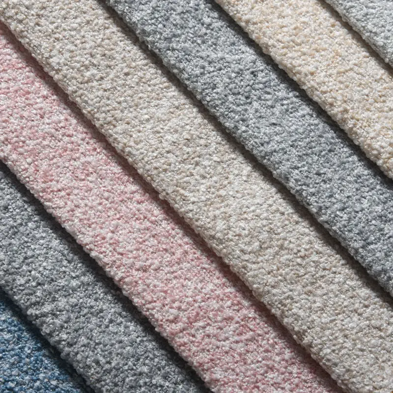 Manufacturer Direct Sale Upholstery Lamb Wool Look Fabric Woven Boucle Sofa Fabric