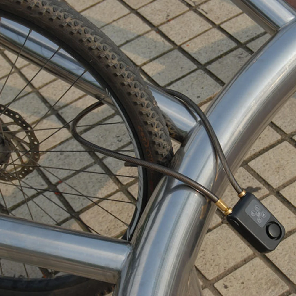 Anti-theft Siren 4-Digit Bike Lock OEM Security Alarm Cable Padlock for Bicycles Electric Kick Scooter