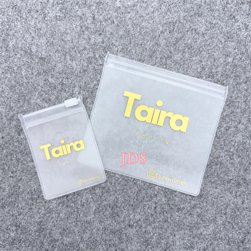 Custom logo Small Jewelry Frosted Packaging Plastic Bags Wholesale Zipper Bags With Logos Mini Earring Ziplock Zip Pouch