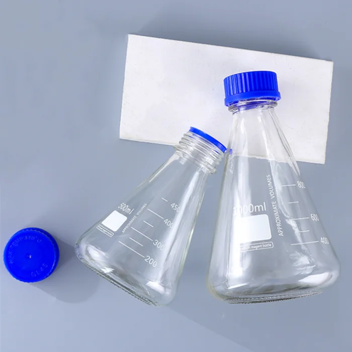 Wholesale clear glass reagent bottle laboratory chemical blue screw lid glass reagent bottle