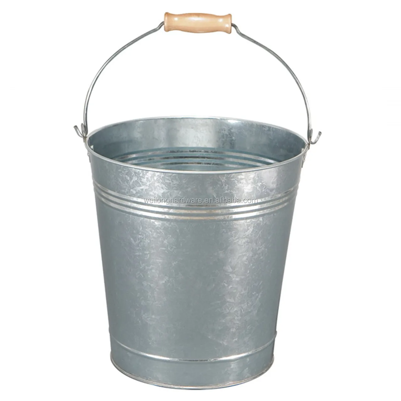 Retro 10L Garden Home Metal Bucket Pail With Carry  Handle Vintage Galvanized Bucket