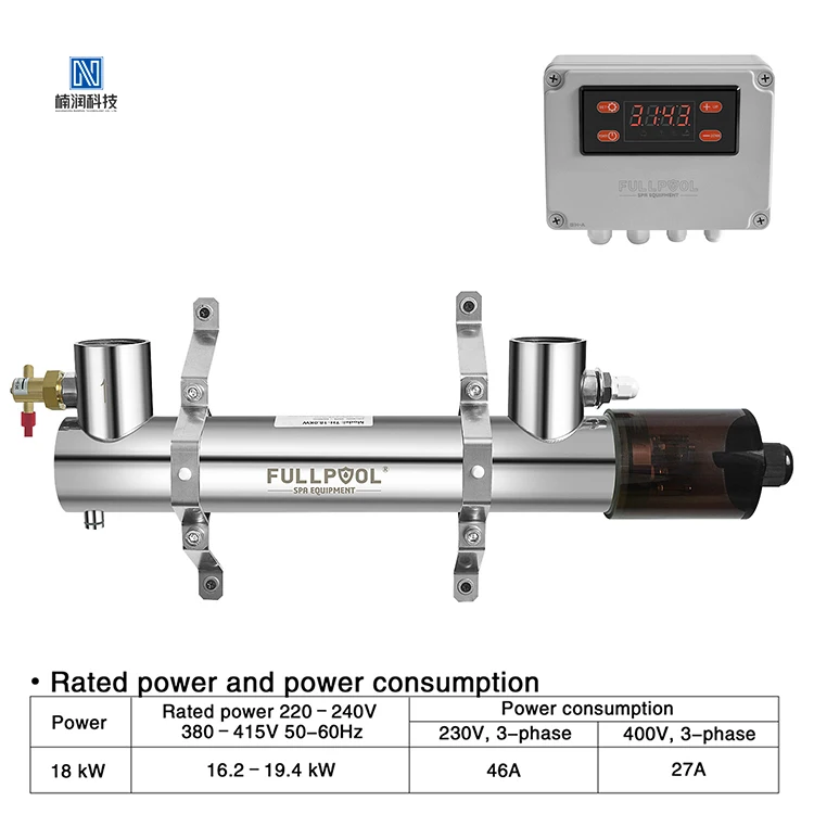 Custom Swimming Pool titanium alloy Constant Temperature Tube Heaters electric heater for swimming pool