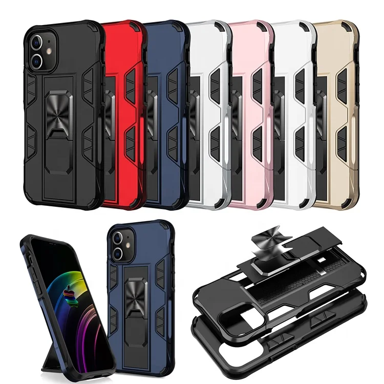 Best Sell Mobile Cover For iPhone Premium Phone Case TPU PC Phone Back Cover with Holder For iPhone 13 12 Anti Shock Case Cover