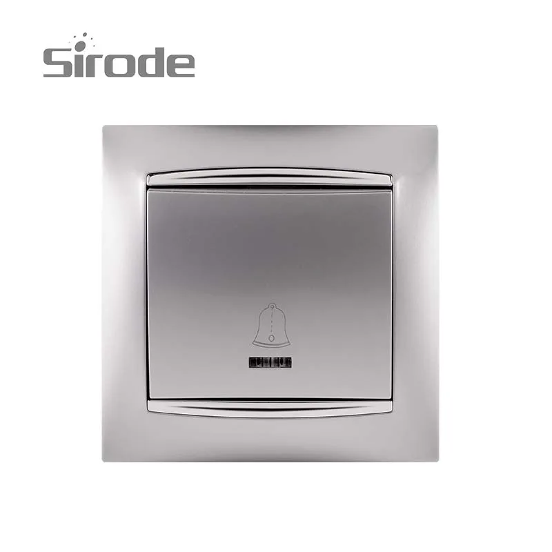 Sirode Smart EU Standard 1 gang silver color compatible doorbell switch hot in Alexa and Google (1600381435697)