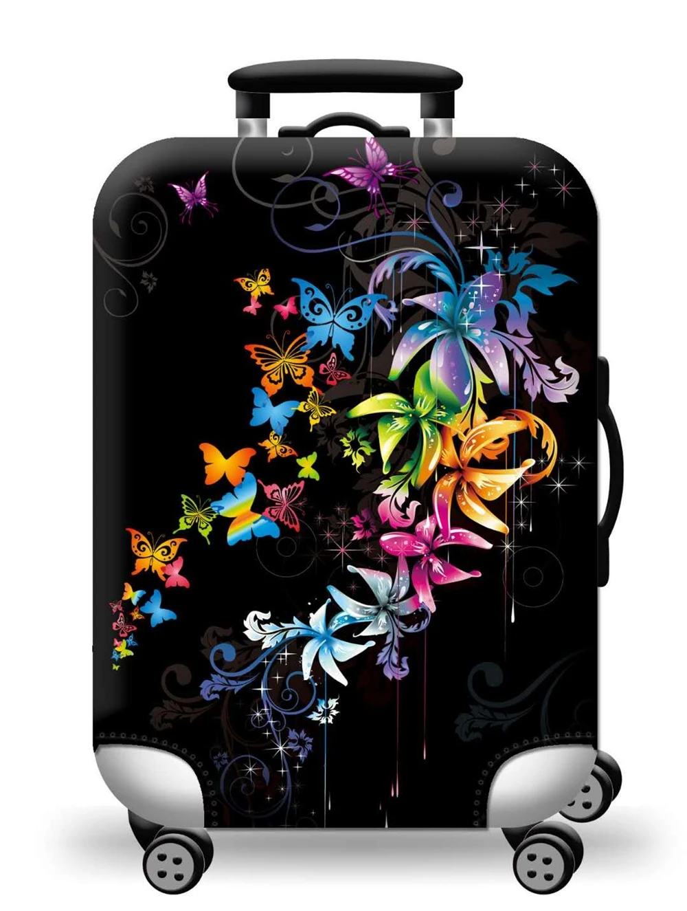 Stylish 3D Floral Spandex Luggage Cover Ready Stock XL Dustproof Protective Suitcase Cover Mainly Made Neoprene Polyester Fabric