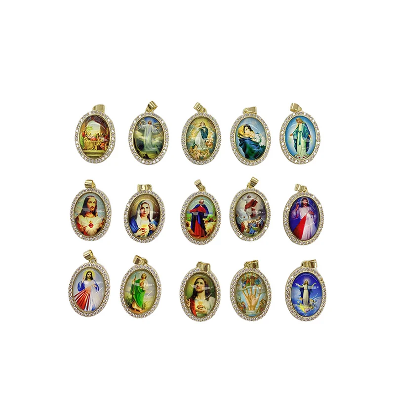 Best Selling cheap Pendant Charm Brass Religious Jewelry Gold Plated 14k 18k Oro Laminado Religious Pendant