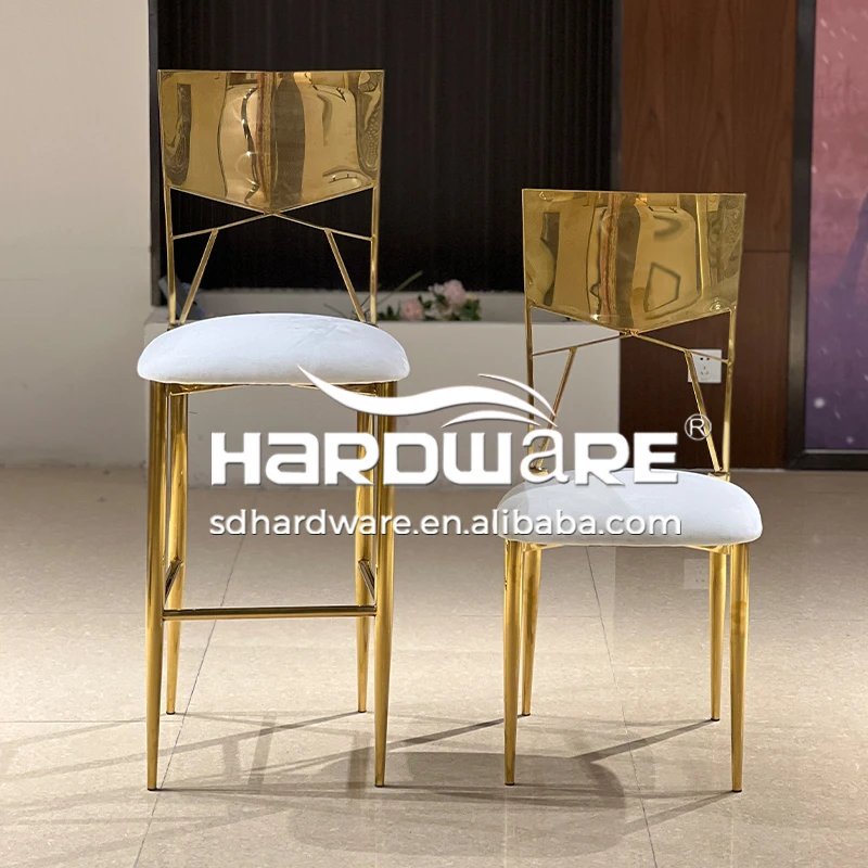 High End Customized Stainless Steel Gold Dining Cheap Cocktail Chair