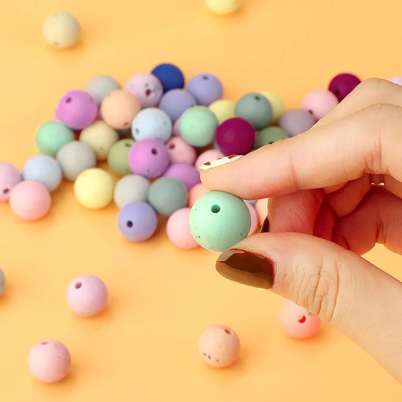 Wholesale Baby Silicone Teething Beads Toy Food Grade Infant Pacifier Soft Silicone Beads 15mm Silicone Beads
