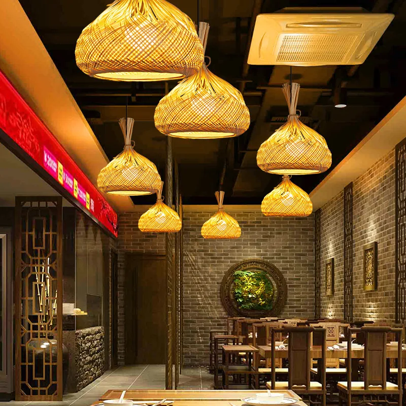 Hot Style Bamboo Lampshades Pendant Lamp Ceiling Lamp Handcrafted Convenient Home Decor Luxury
