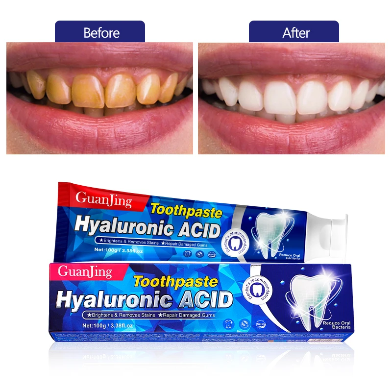 GuanJing New 100g Natural Organic Hyaluronic ACID Toothpaste For Brightens And Removes Stains
