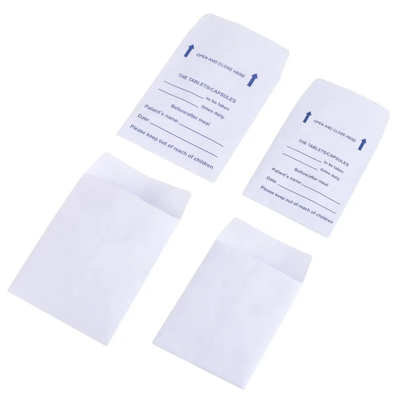 OEM medicine tablets capsules packaging paper envelopes with medicine statement printing
