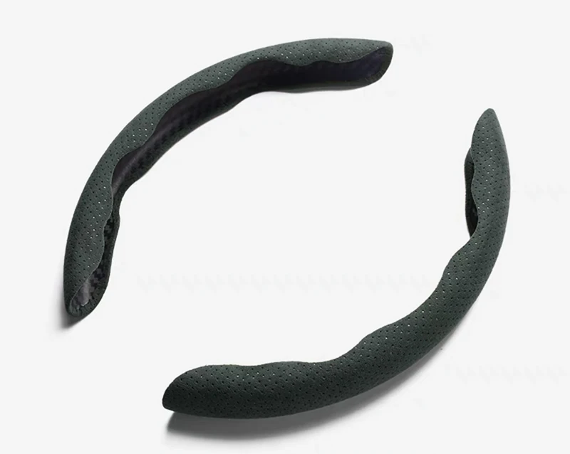 alcantara car steering wheel cover Sweat absorbent non-slip handlebar cover perforated breathable all-season suede