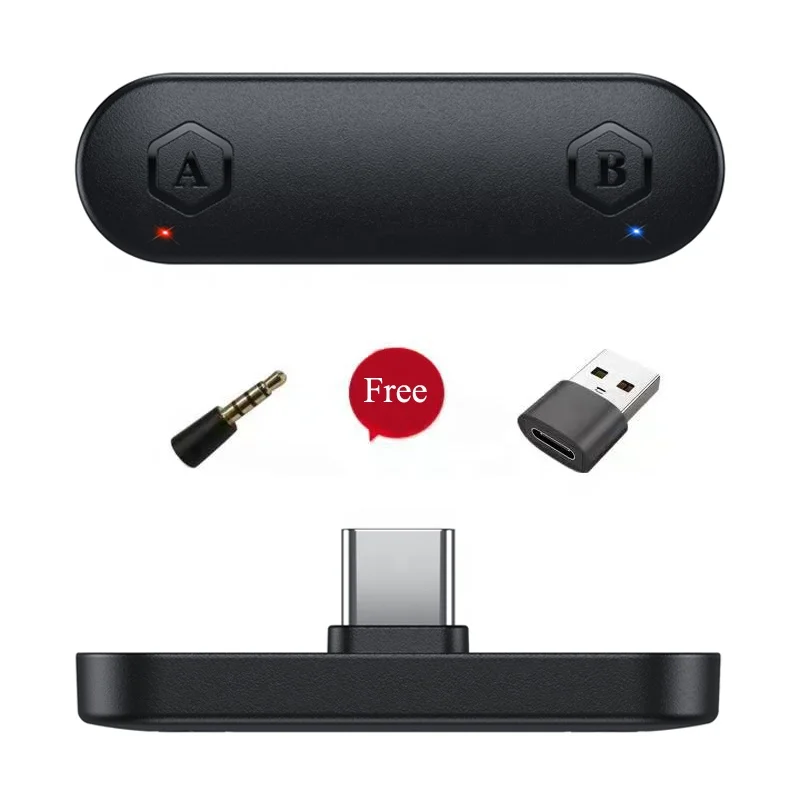 Беспроводной аудиопередатчик с портом Type-C BT5.1 аудиоадаптер разъемом USB C для Nintendo Switch Lite PS4 PS5 PC