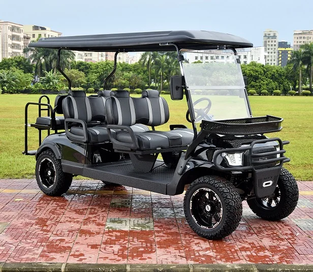 Airport 6 passenger electric golf cart shuttle for sale (AX-B9), Including roof, windshield, batteries and charger