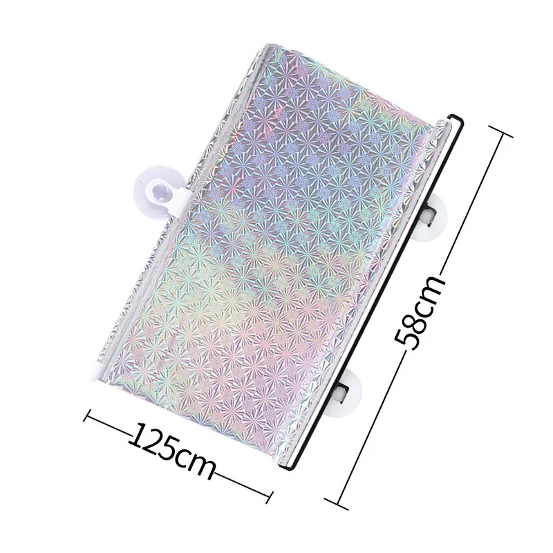 Customized 58 *125cm Car Sunshade Front Window Windshield PVC Matel Strong Sunscreen Insulation Foldable Car Window Shade