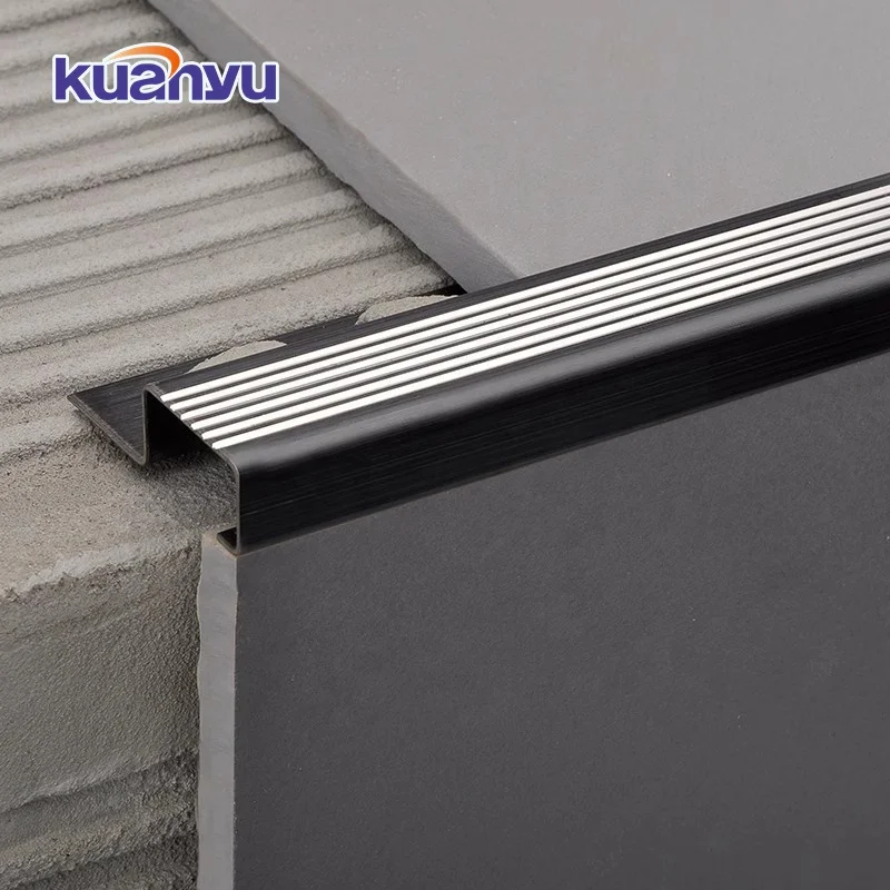 Stair Accessories Stainless Steel Step Edge Trim SS304 Anti Slip Stair Nosing Trim