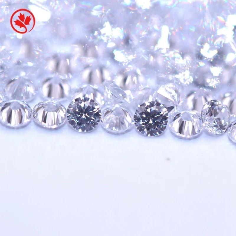 Redleaf  1-3mm AAA Round Brilliant Cut Cubic Zircon Wholesale White Color Synthetic CZ Stone For Making Jewelry