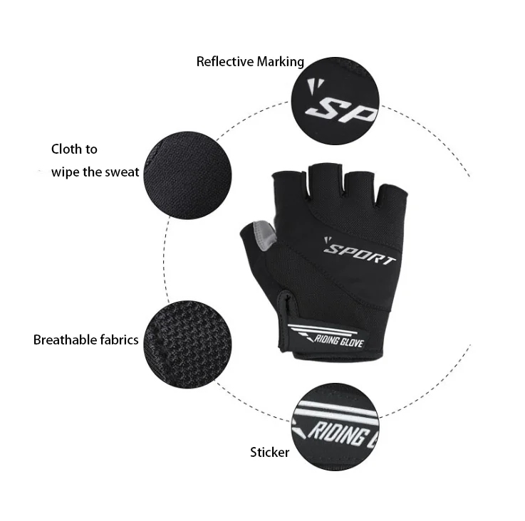 INBIKE дышащие полупальцевые Светоотражающие гелевые велосипедные перчатки, пользовательские перчатки для горного велосипеда