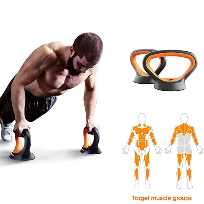 Adjustable Kettlebell And Dumbbell Handle  2-In-1 Push Up Bar And Weight Plates For Home Gym Strength Training And Core Fitness