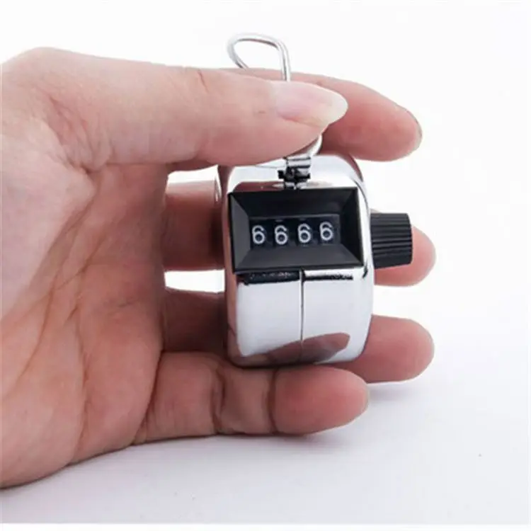K1068 Four Digit Manual Counter Mechanical Counting Device by Hand Clip New All Metal