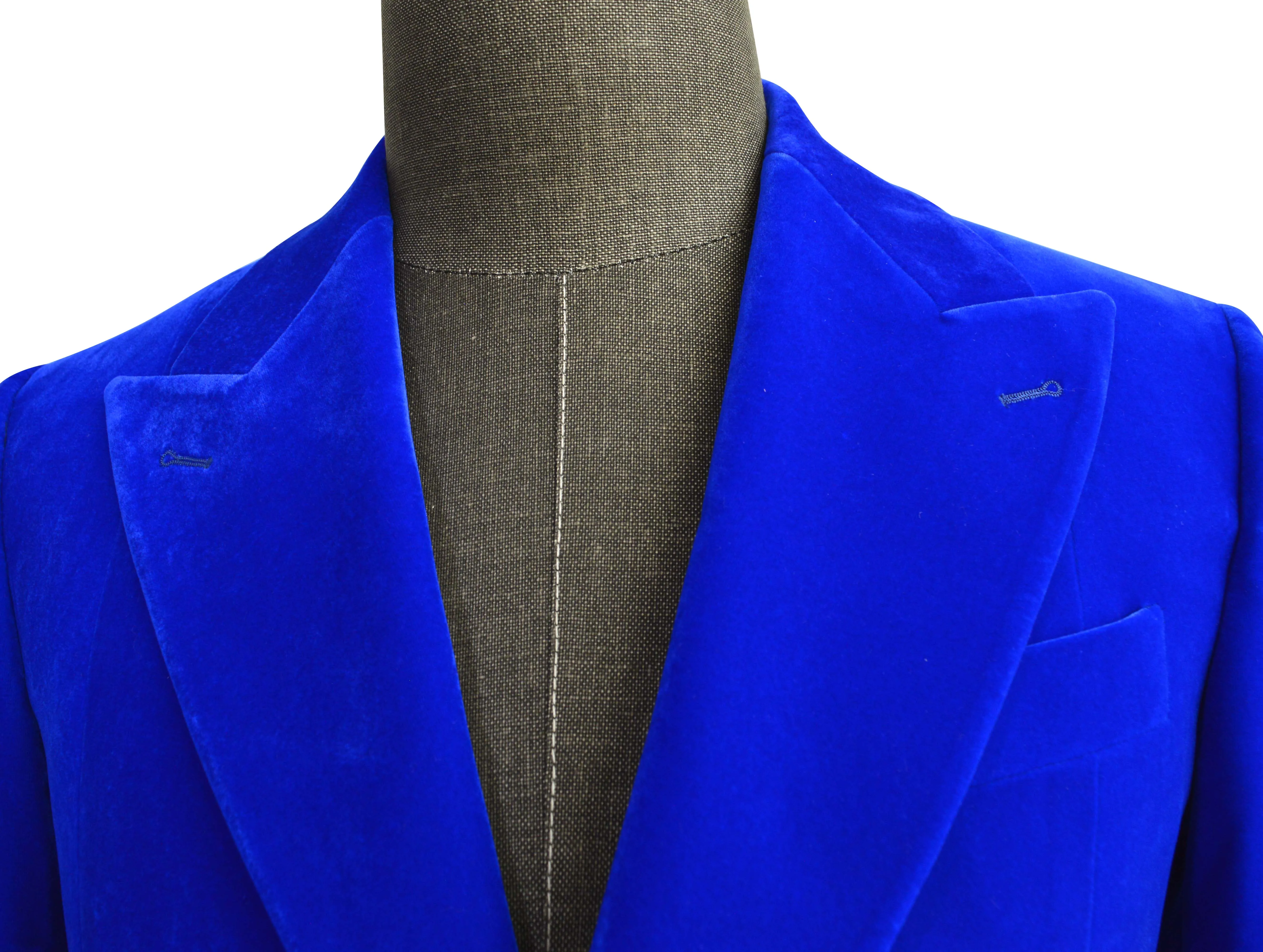 Custom Classic Design Velvet Mens Blue Fashion Casual Business  Slim Fit Suits Mens Wedding Dress