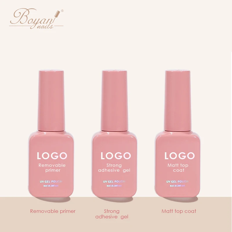 Colorful Nude Gel Polish Set - Pink Bottle Gel Polish Kit Soak off nail UV Lamp Nail Polish Gel Base and Top Coat